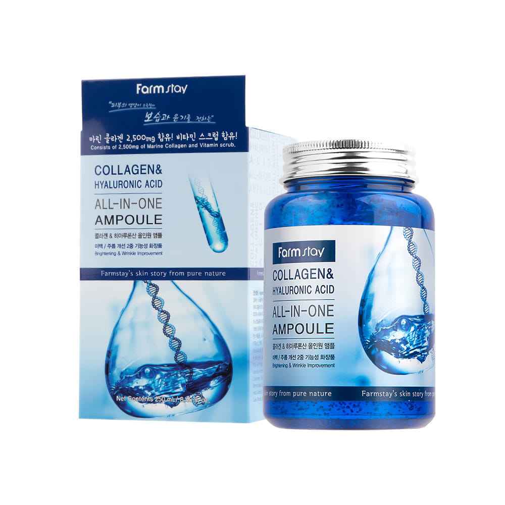 Farmstay Collagen Ampoule & Hyaluronic Acid All-in-One Ampoule 250ml